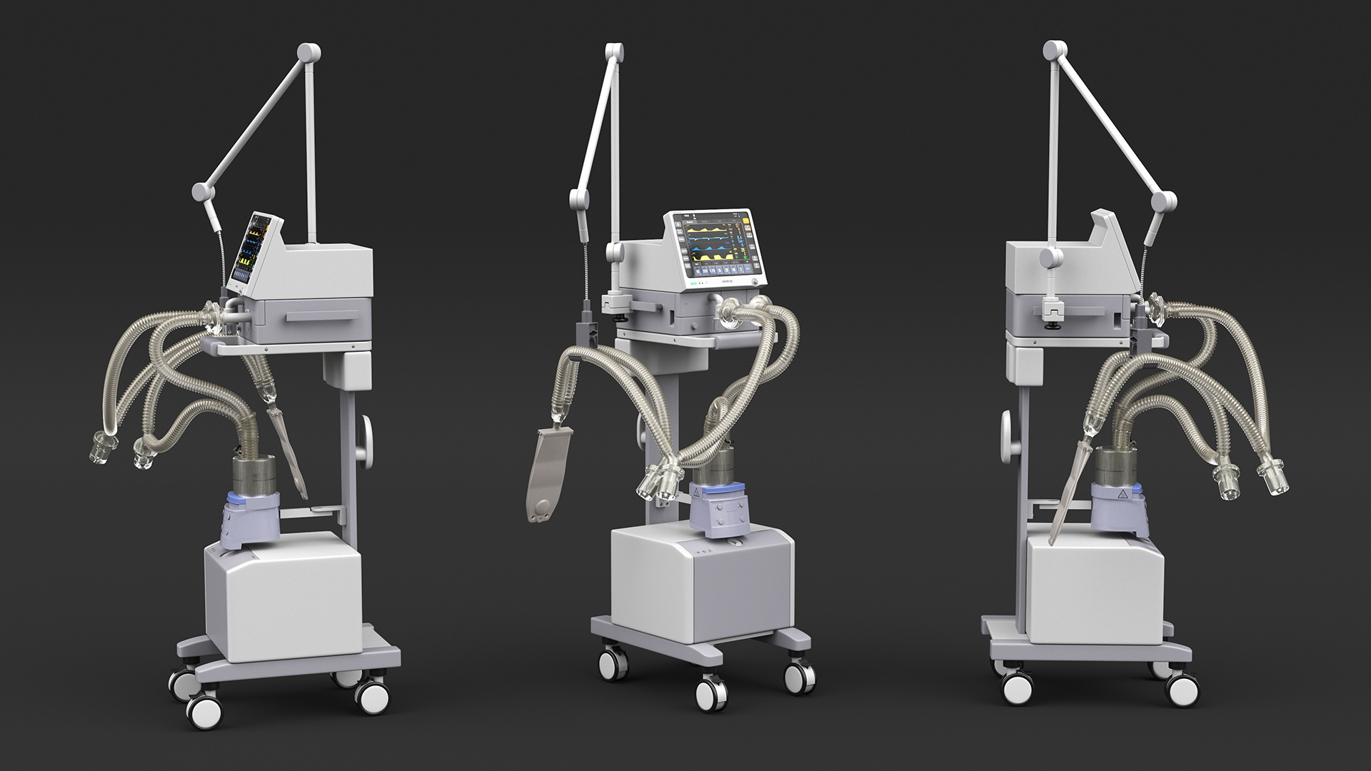 3D Mechanical Ventilator System Mindray Rigged model