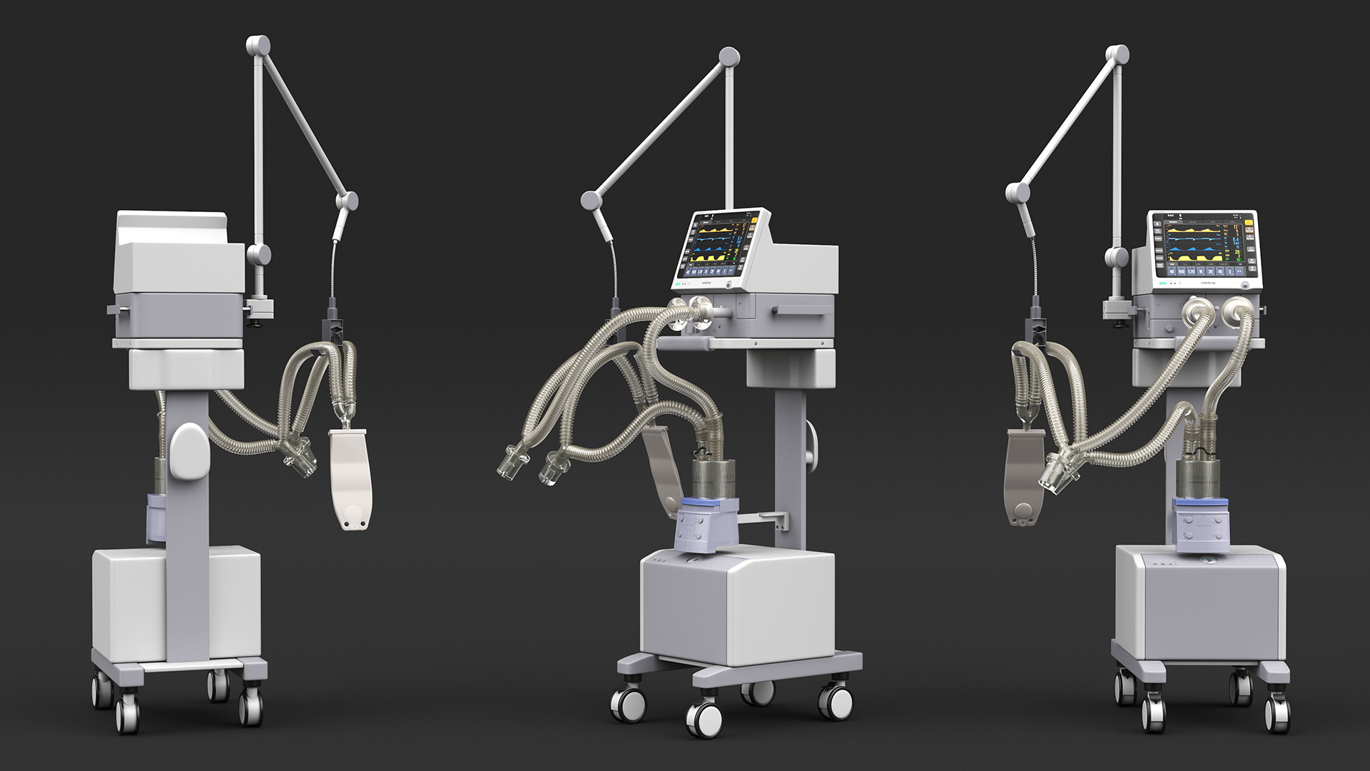 3D Mechanical Ventilator System Mindray Rigged model