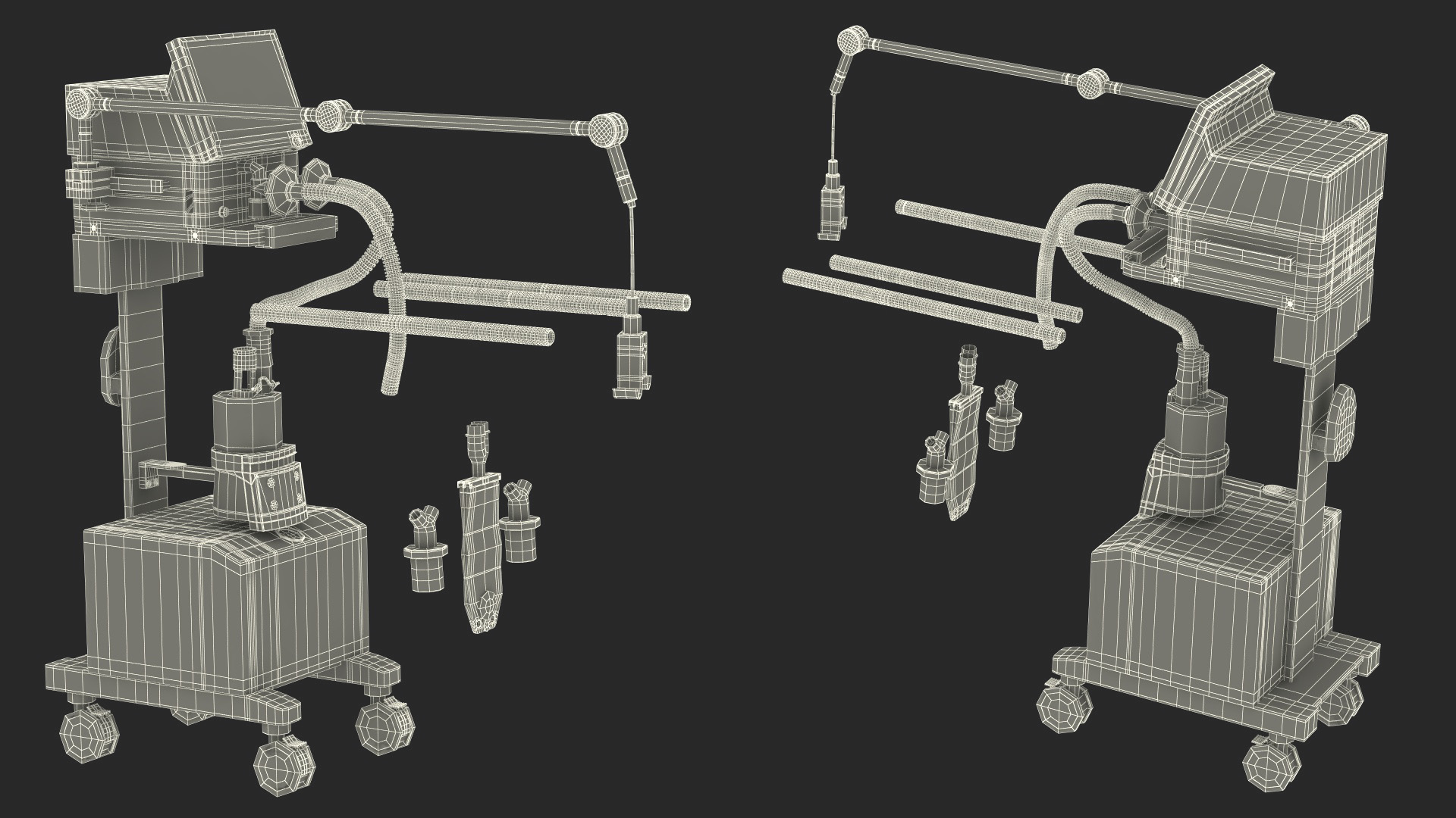 3D Mechanical Ventilator System Mindray Rigged model