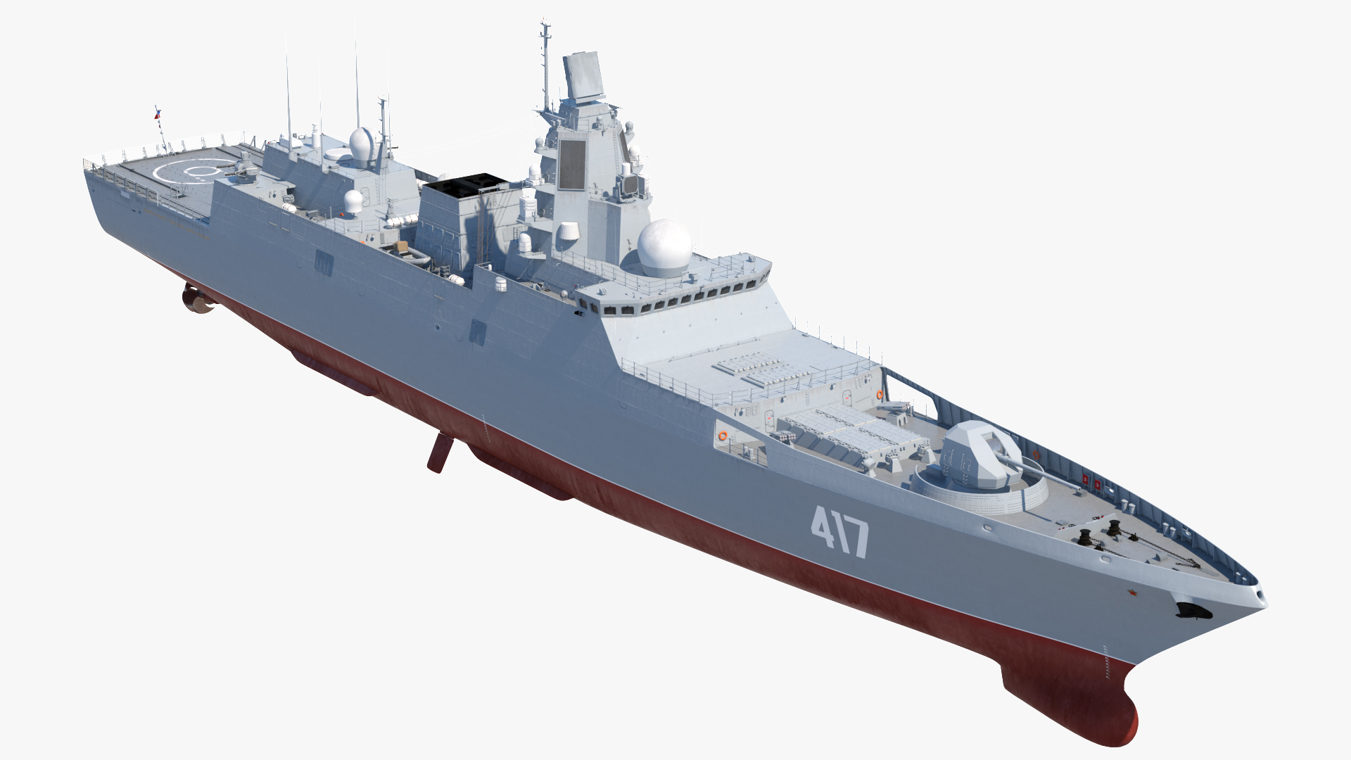 3D model Frigate Admiral Gorshkov Project 22350 Rigged