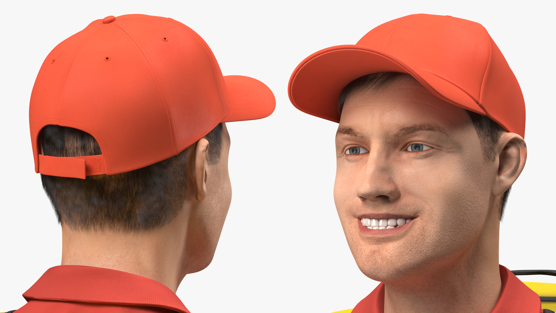 3D Food Delivery Man Thumbs Up Pose Fur