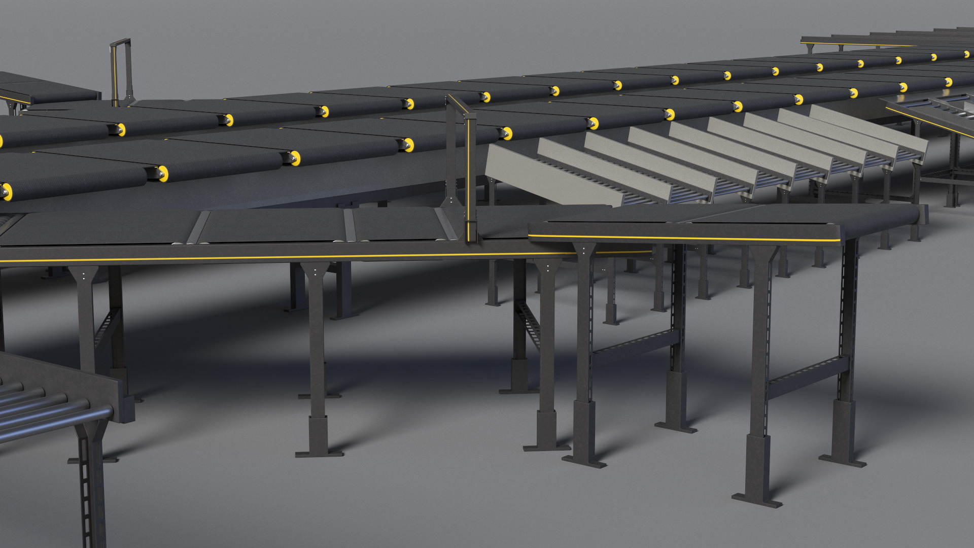 Cross Belt Sorter Rigged 3D model