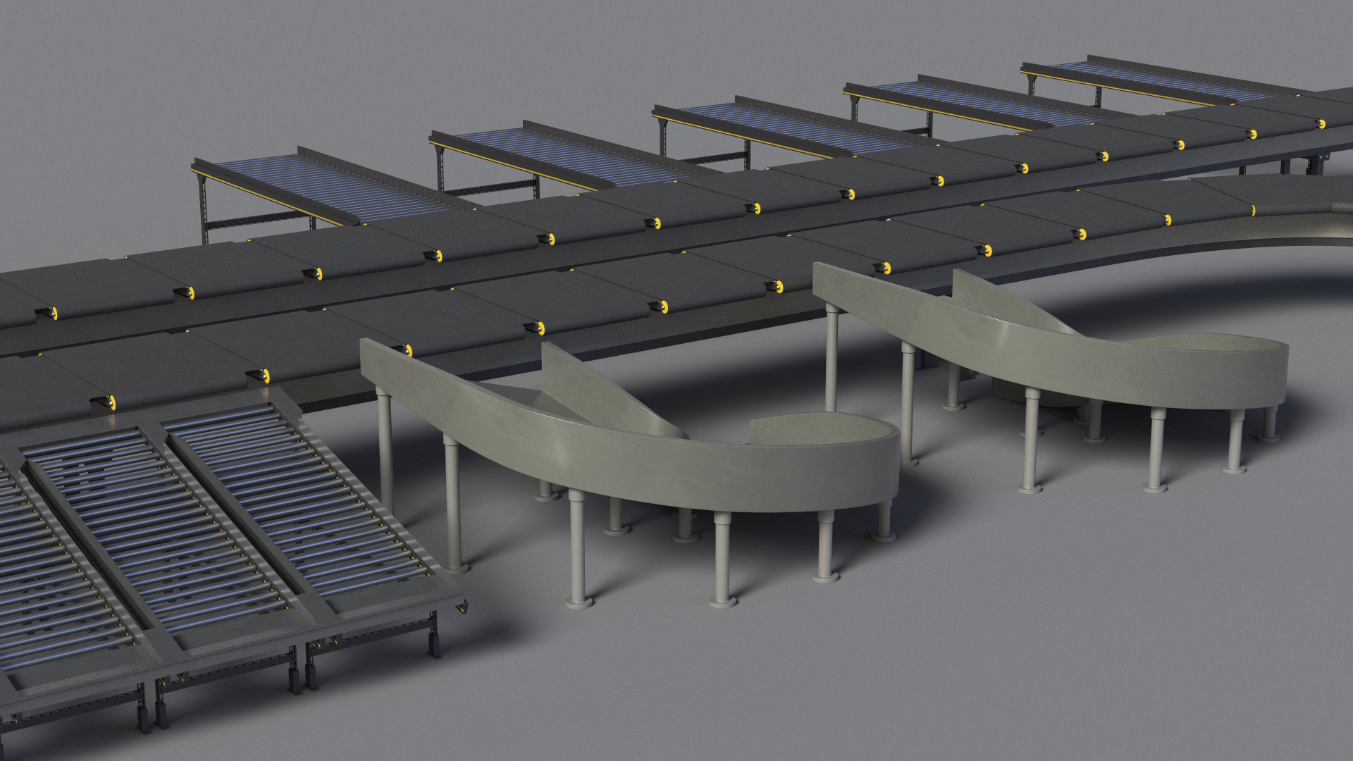 Cross Belt Sorter Rigged 3D model