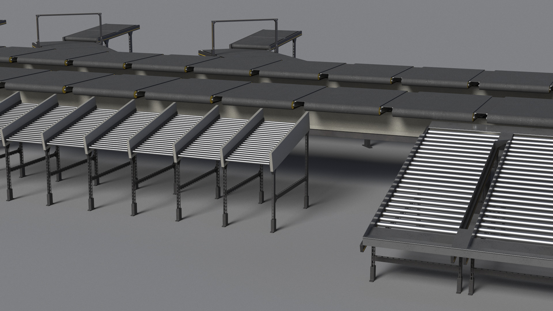 Cross Belt Sorter Rigged 3D model