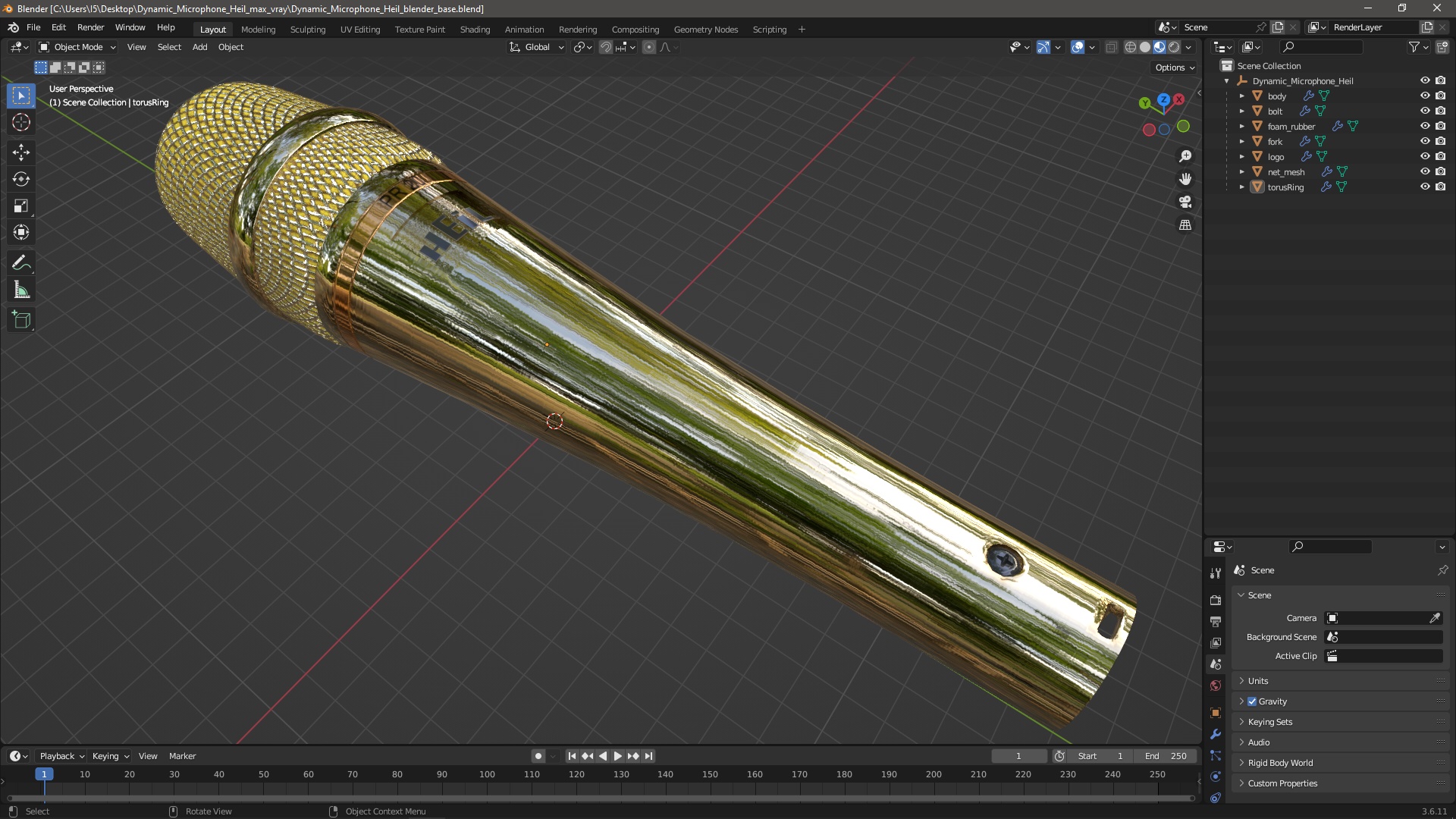 3D Dynamic Microphone Heil model