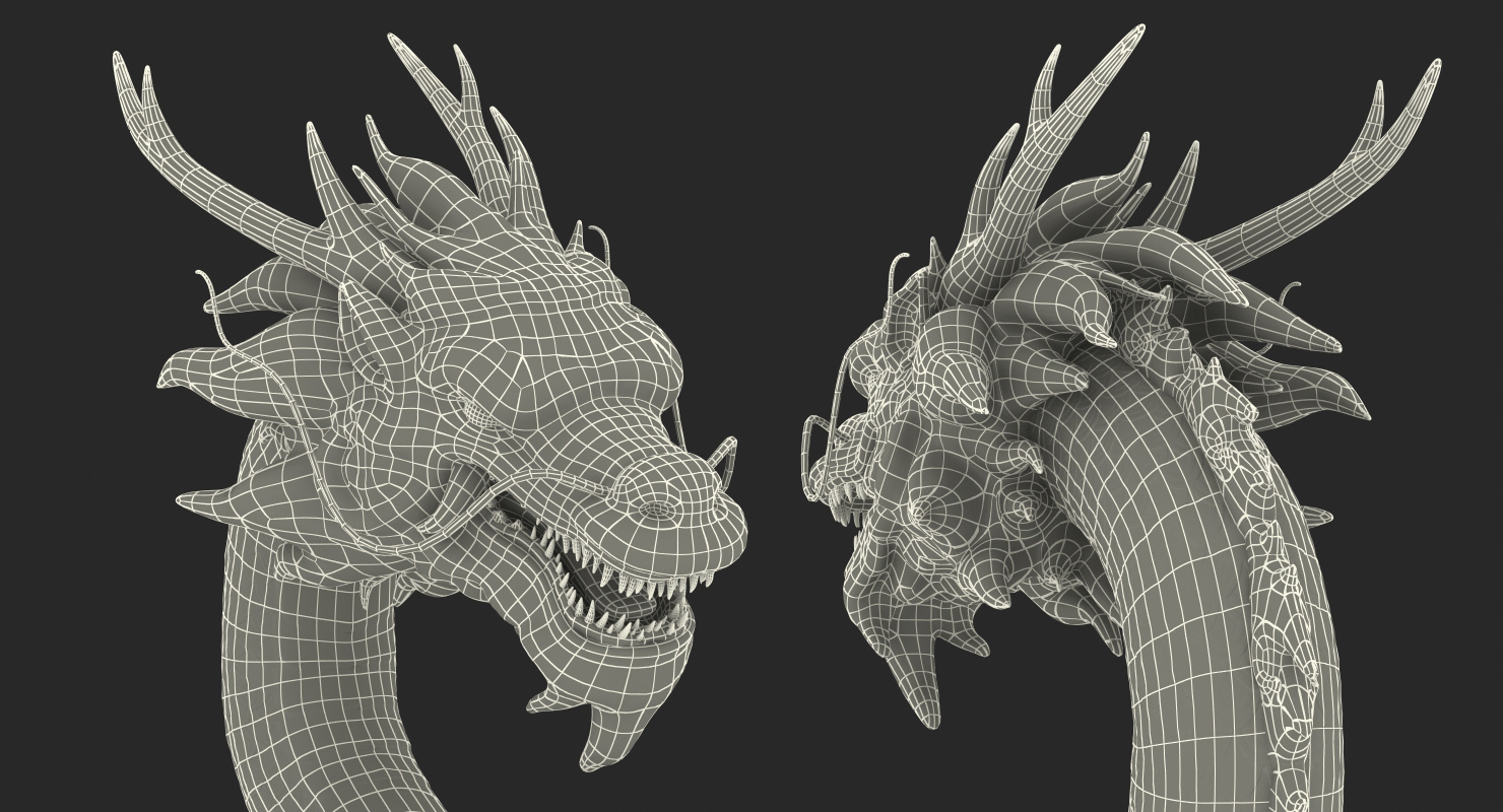 3D Golden Chinese Dragon Rigged model