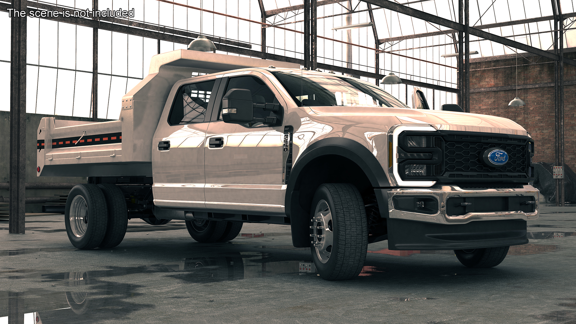 3D Ford Super Duty F550 Dump White 2023 Rigged model