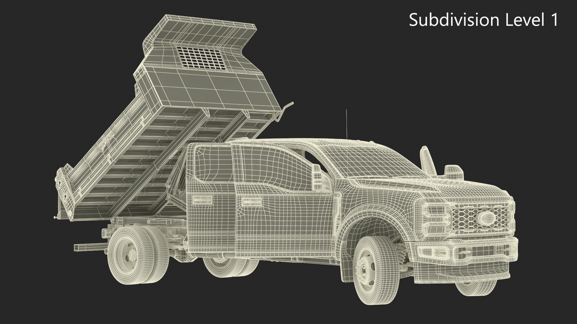 3D Ford Super Duty F550 Dump White 2023 Rigged model