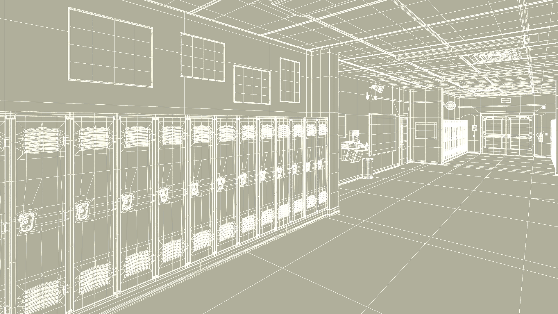 High School Hallway 3D model