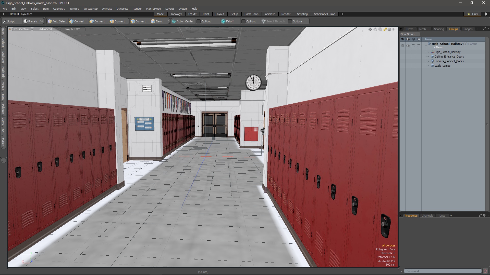 High School Hallway 3D model