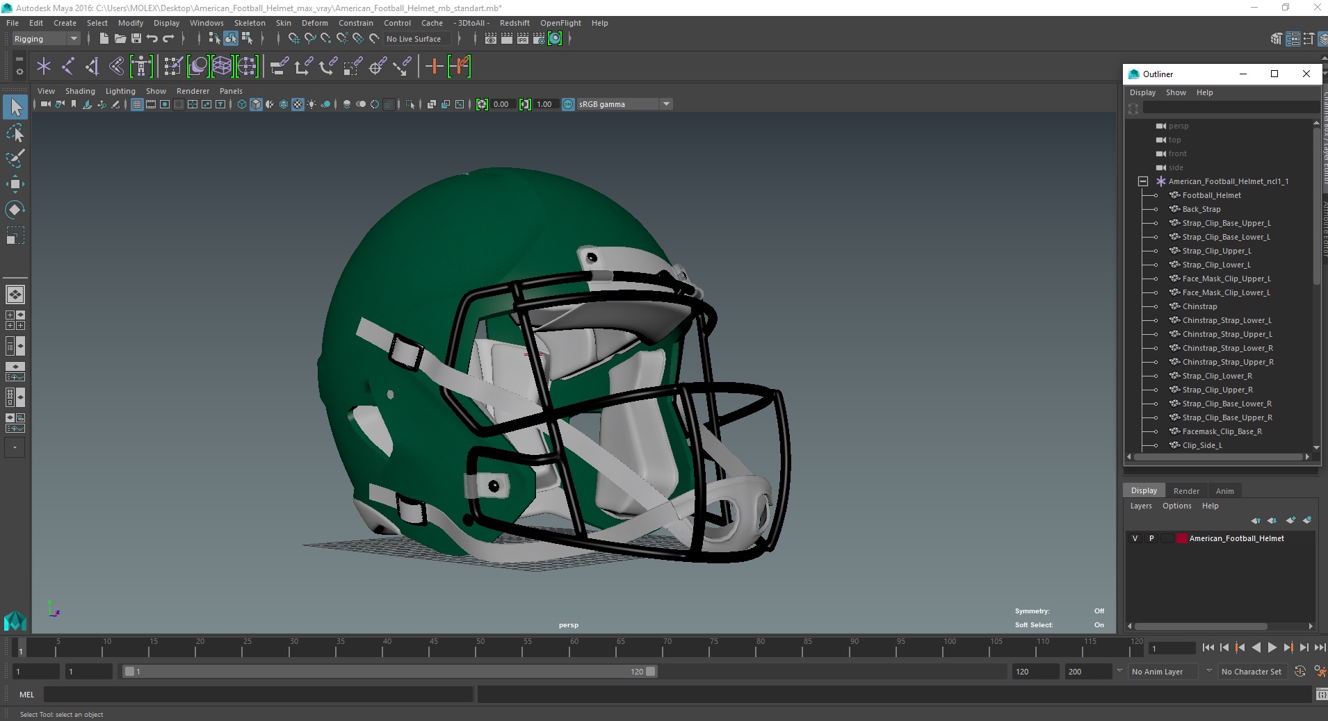 American Football Helmet 3D model