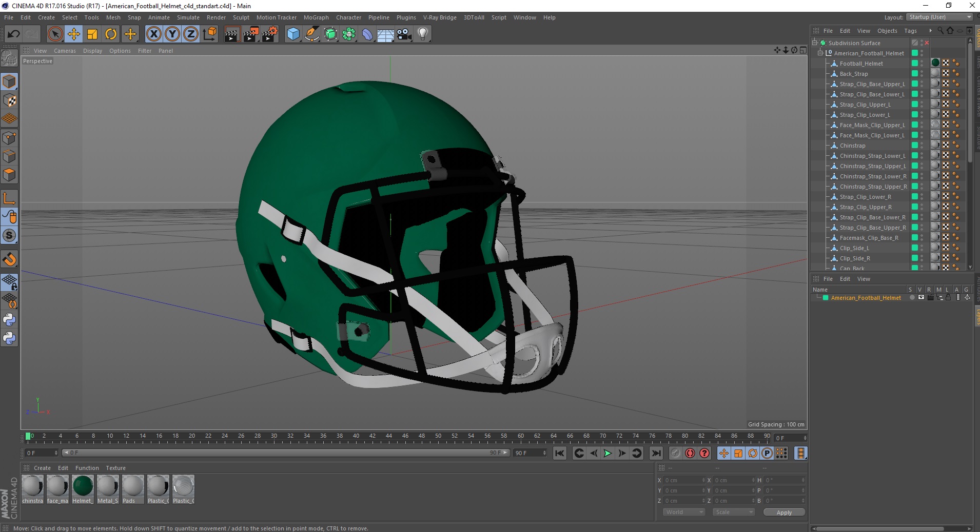 American Football Helmet 3D model