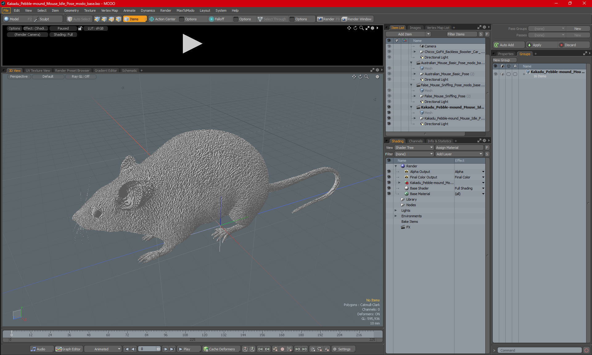 3D model Kakadu Pebble-mound Mouse Idle Pose