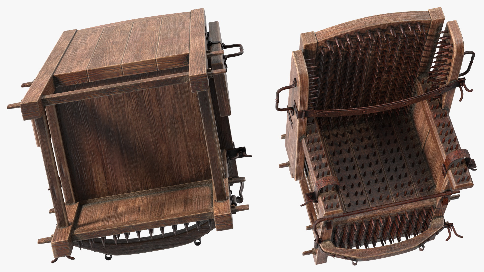 Medieval Spiked Torture Chair 3D model