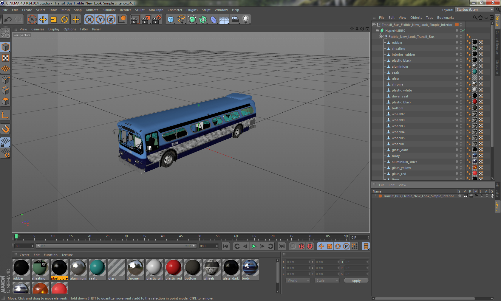 Transit Bus Flxible New Look Simple Interior 3D model