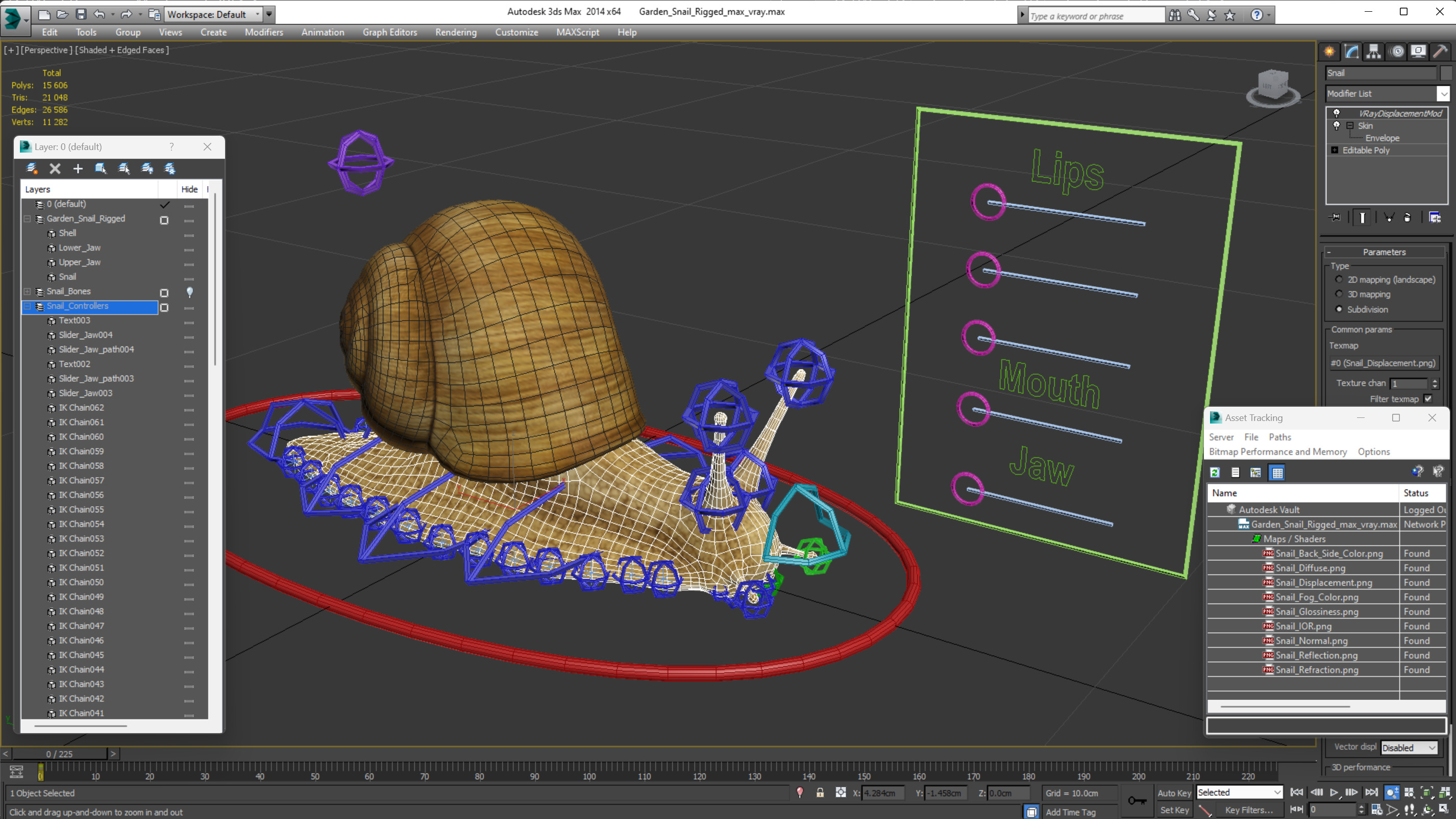 Garden Snail Rigged 3D model