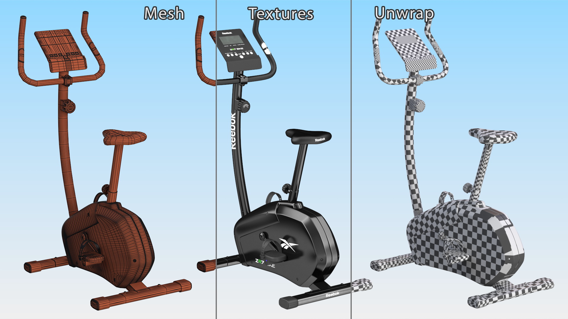 3D Reebok Fitness Z7 Exercise Bike