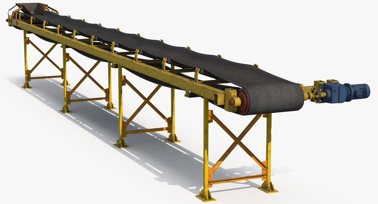 Industrial Belt Conveyor 3D model