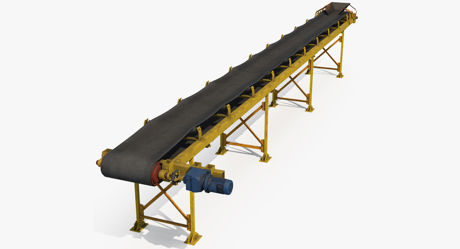 Industrial Belt Conveyor 3D model