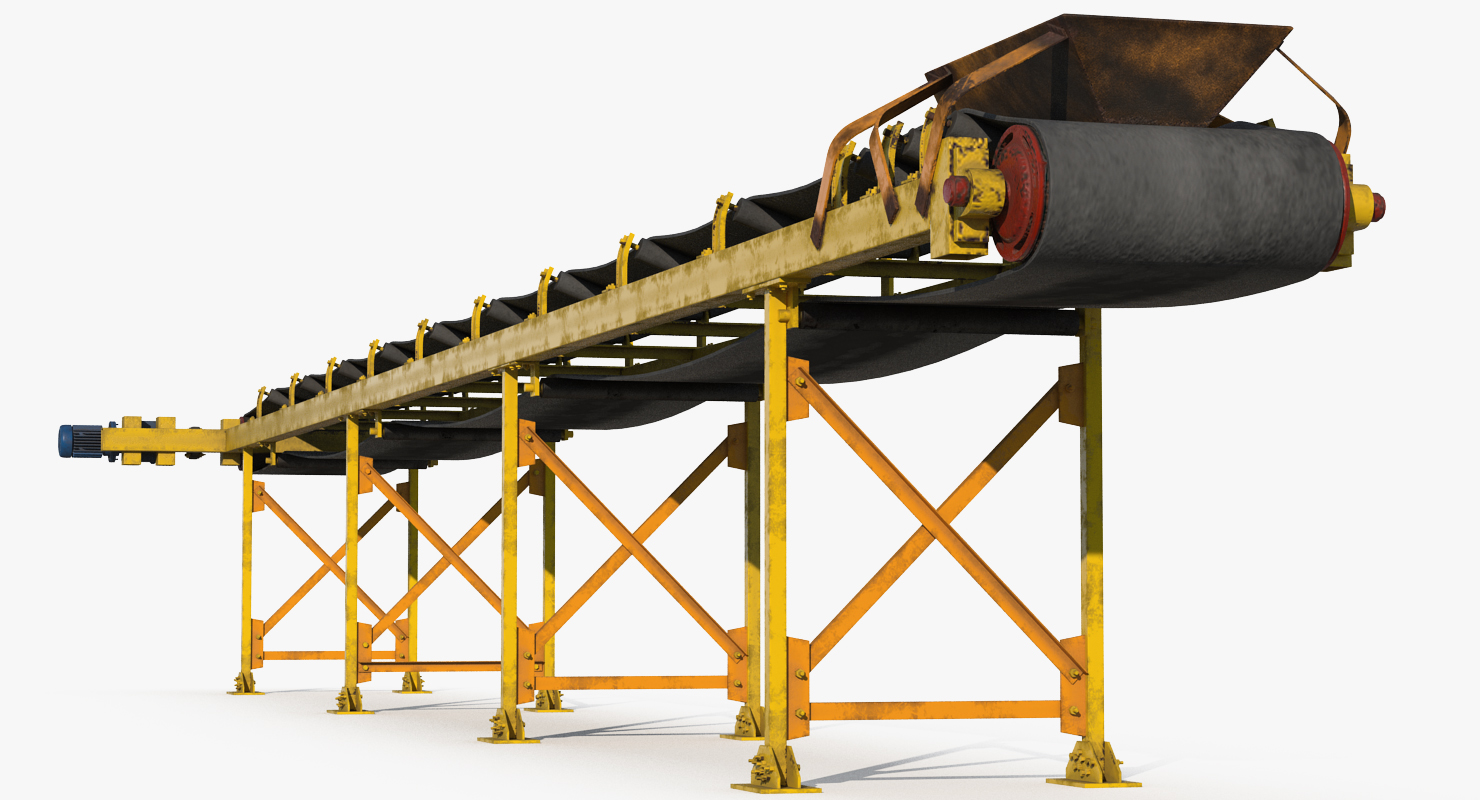 Industrial Belt Conveyor 3D model