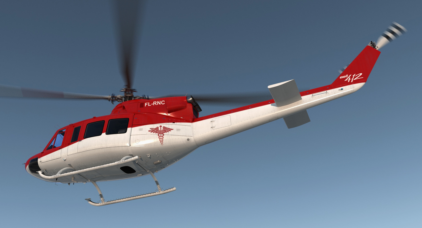 Bell 412 Medical Helicopter 3D