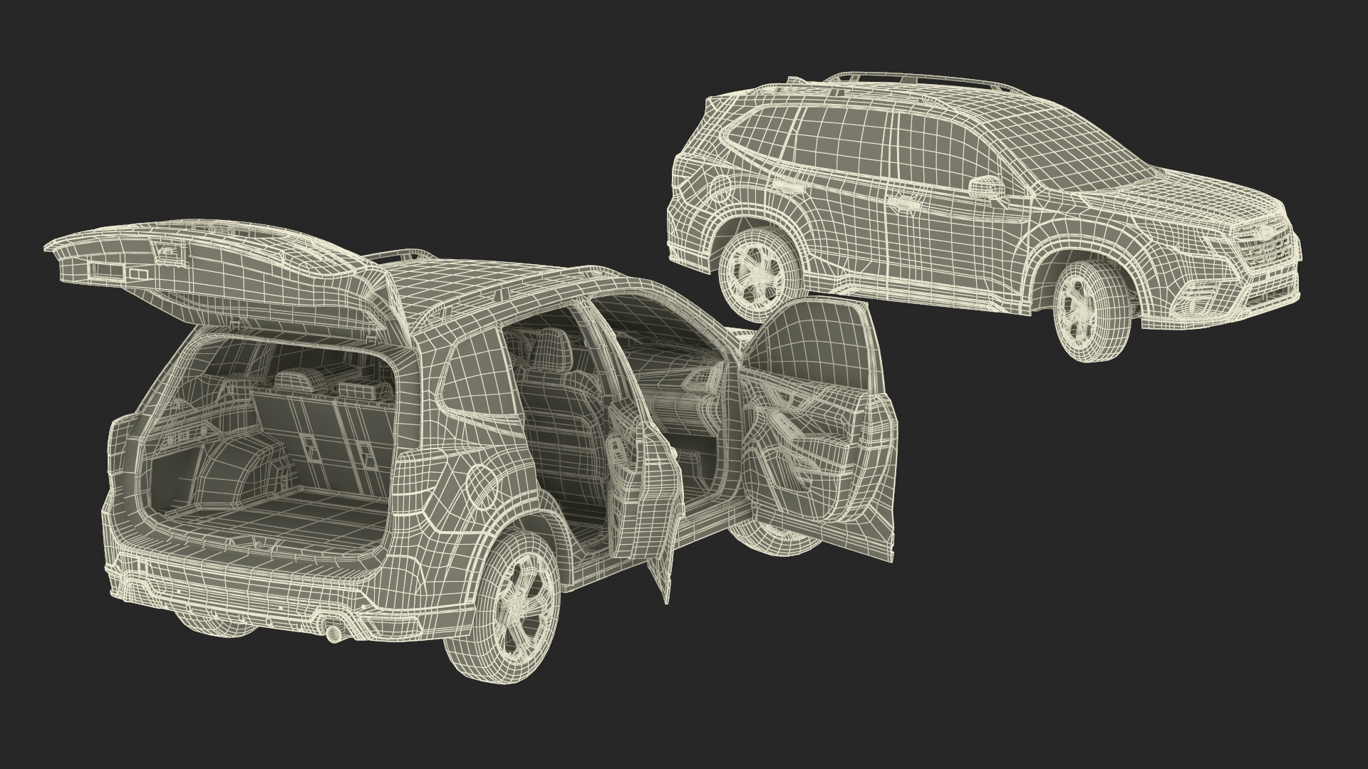 Subaru Forester 2022 Black Rigged for Maya 3D