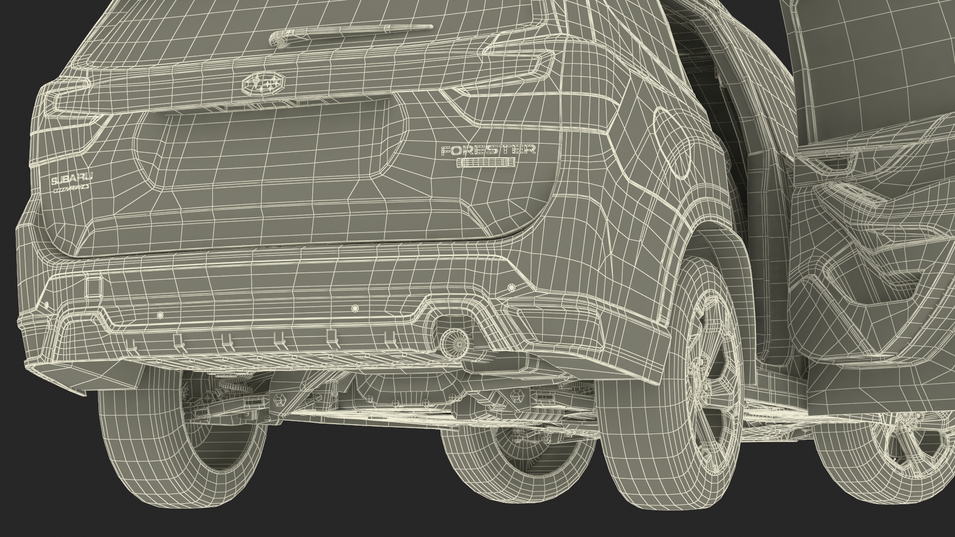 Subaru Forester 2022 Black Rigged for Maya 3D