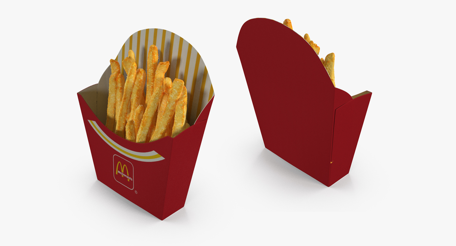 French Fry Box McDonalds 3D model