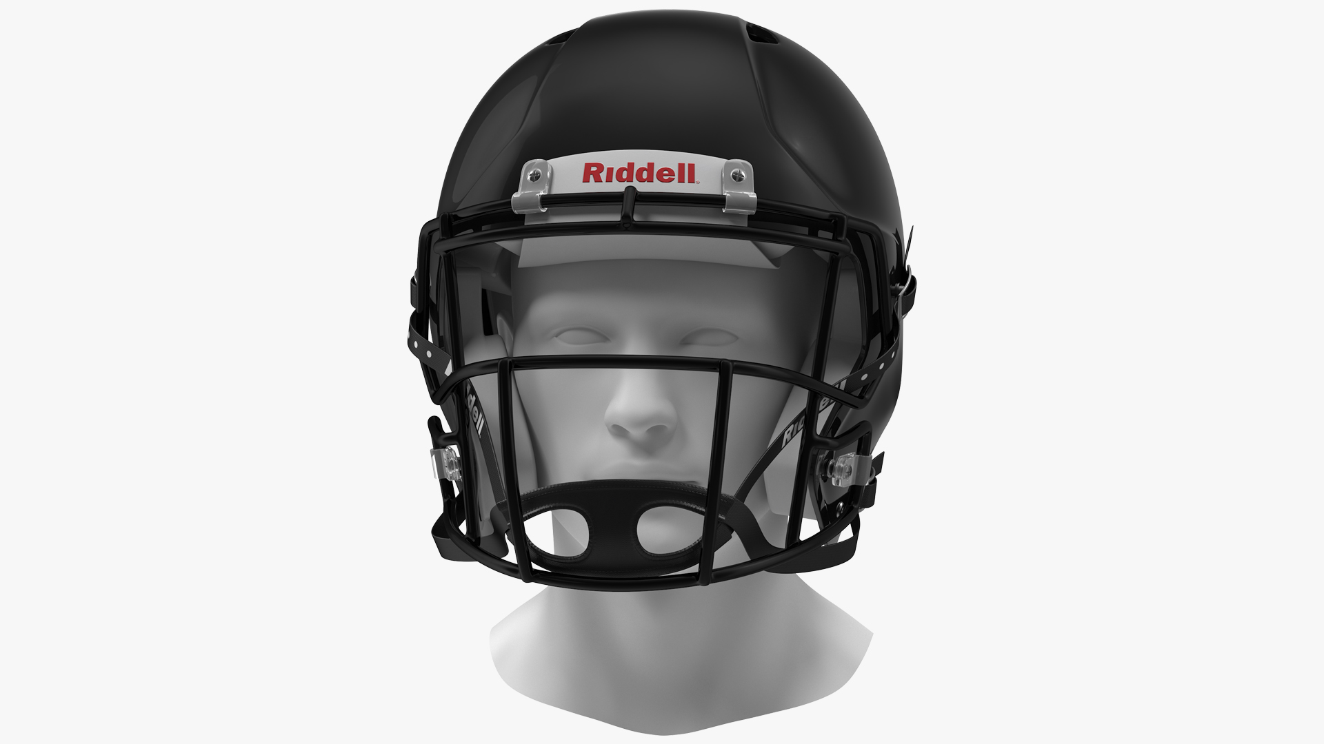 Helmet 3 Riddell On Mannequin Head 3D model