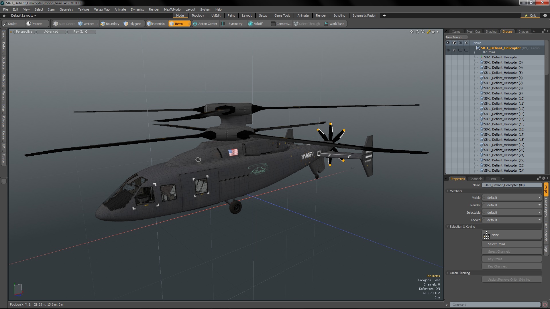 3D SB-1 Defiant Helicopter model