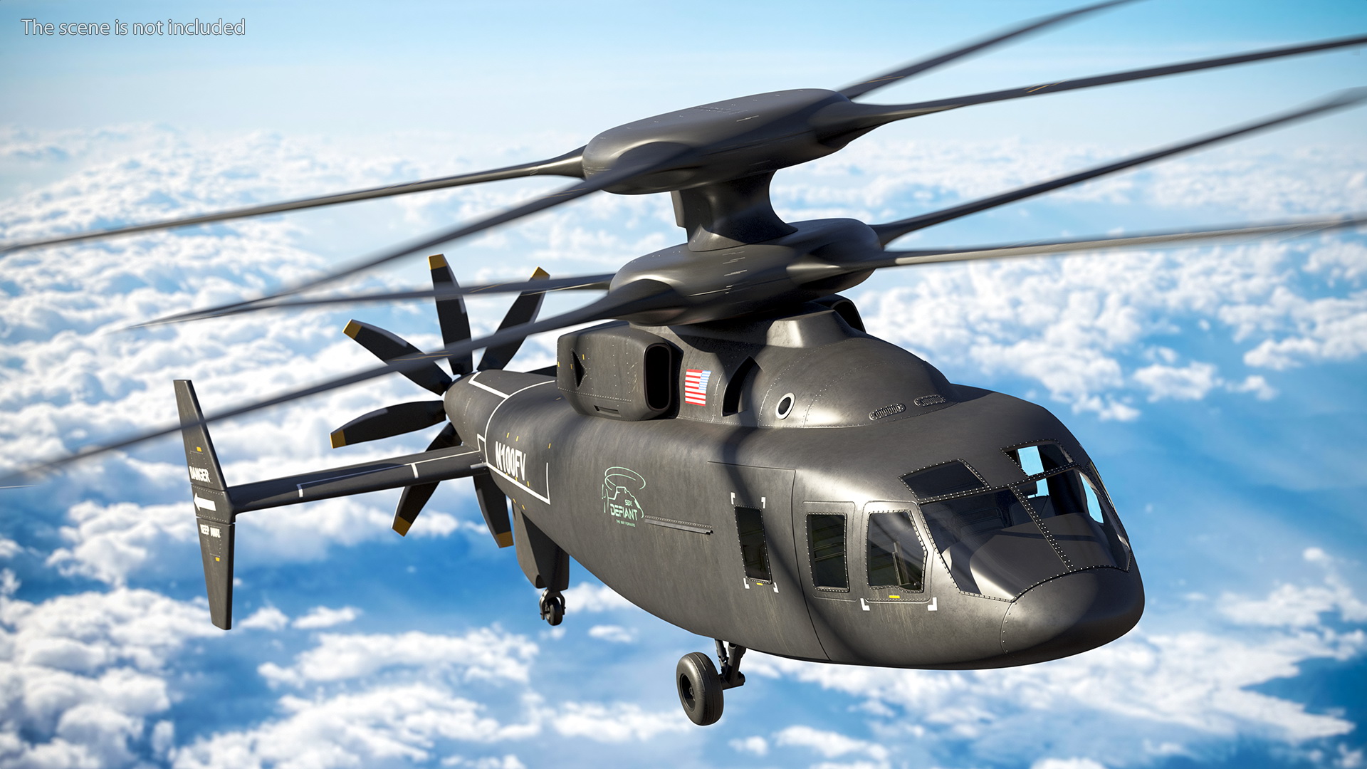 3D SB-1 Defiant Helicopter model