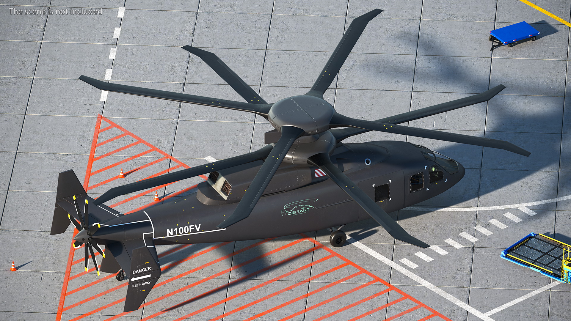 3D SB-1 Defiant Helicopter model