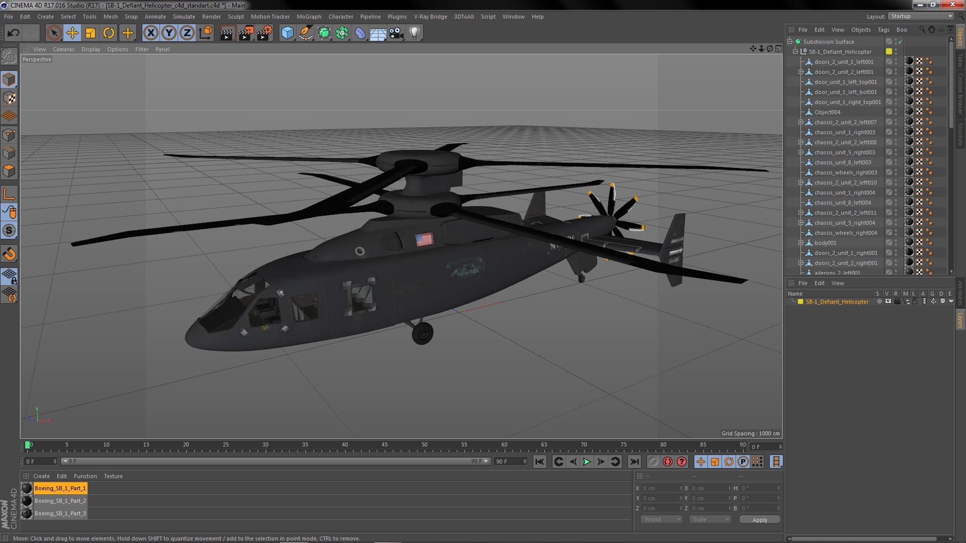 3D SB-1 Defiant Helicopter model