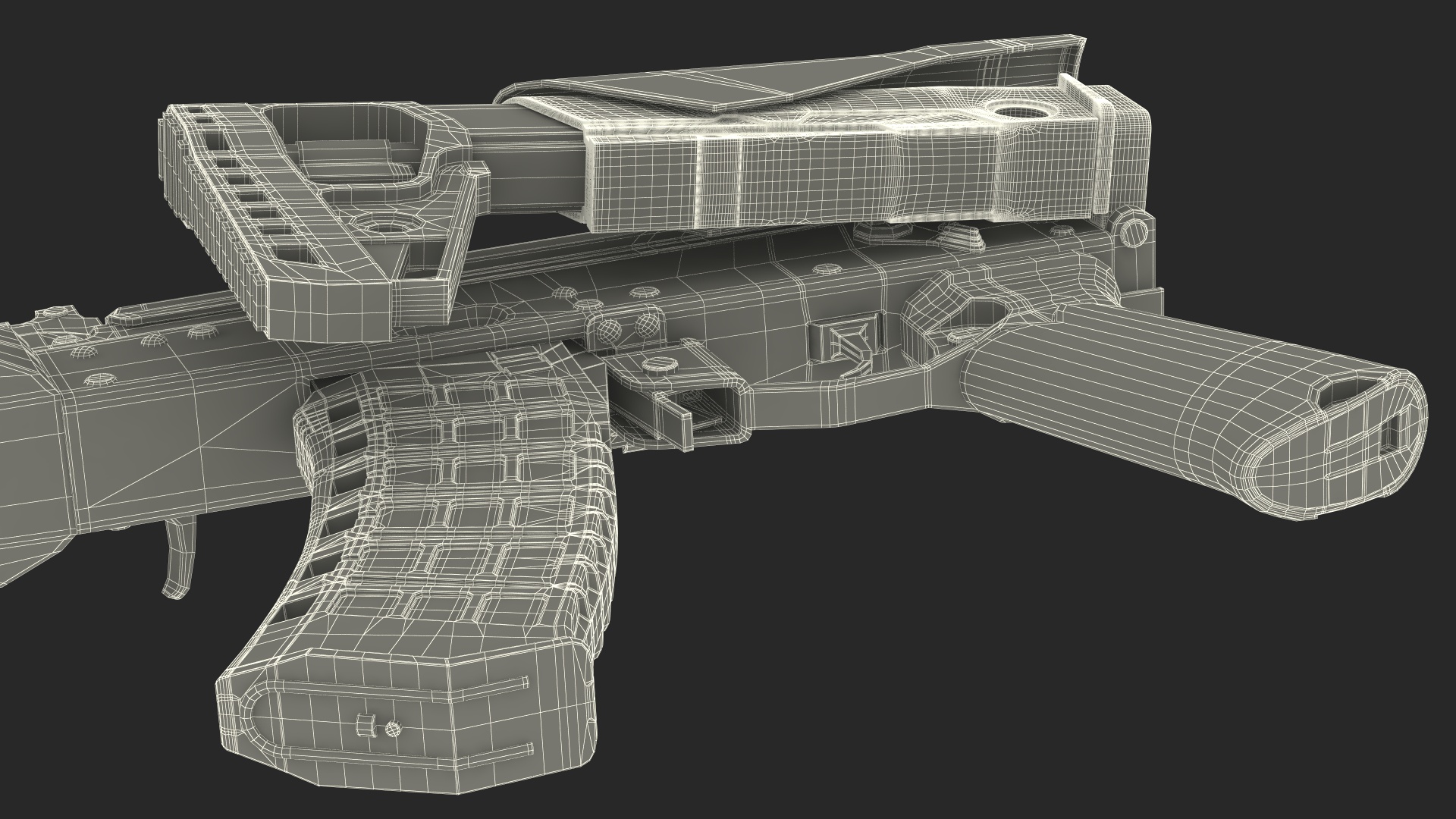 3D New AK-12 Automatic Rifle with Folded Stock model