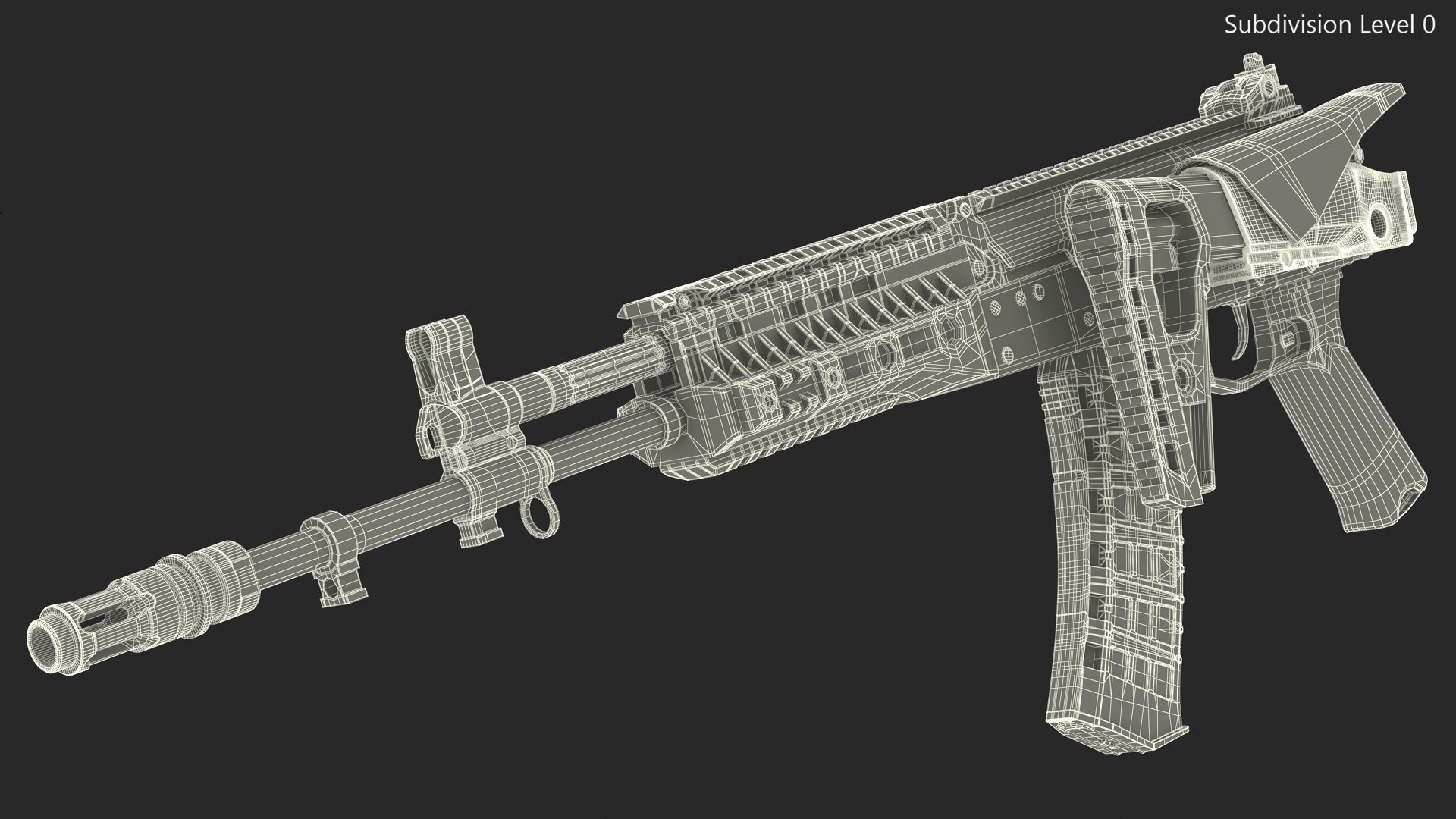 3D New AK-12 Automatic Rifle with Folded Stock model