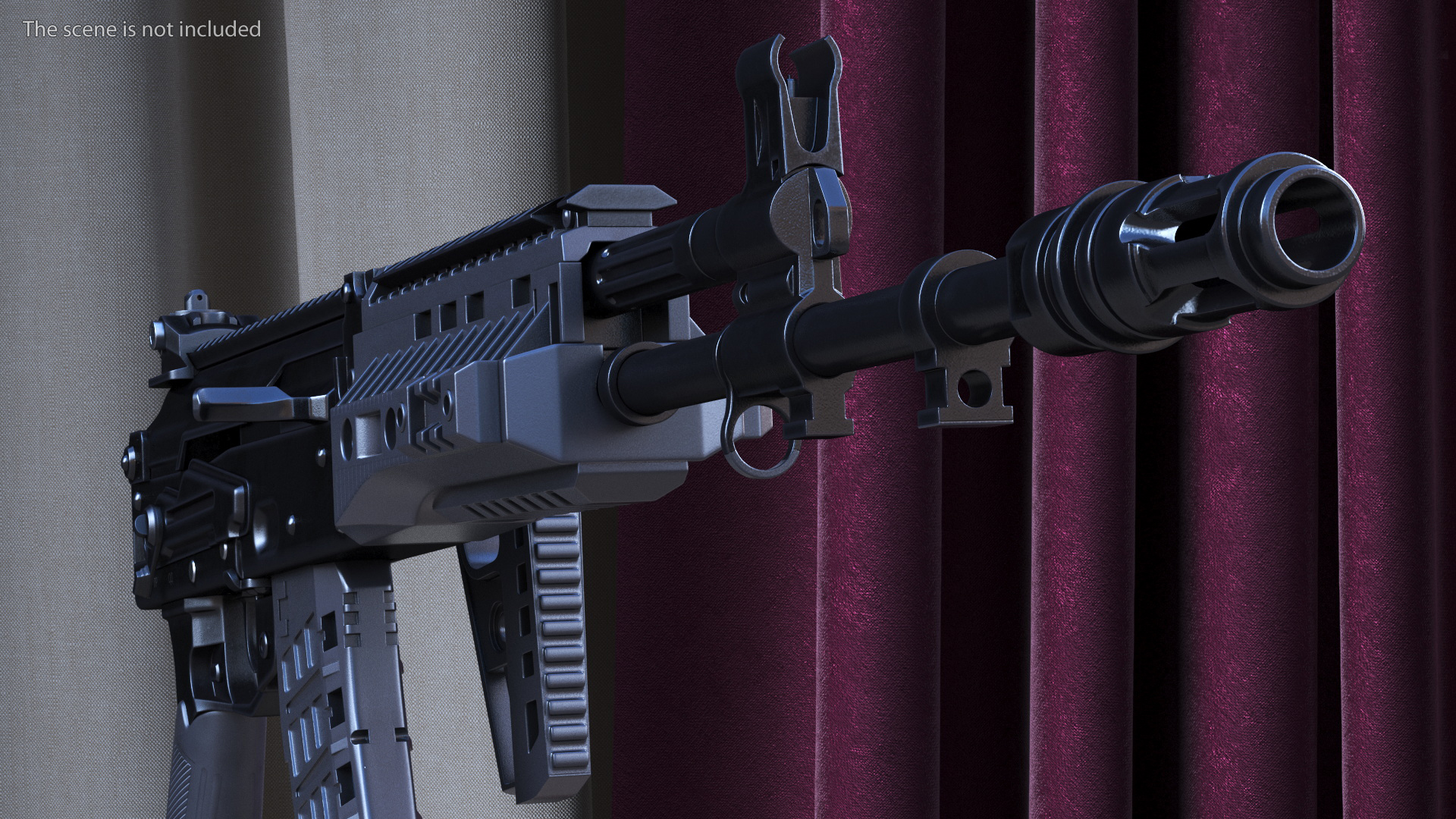 3D New AK-12 Automatic Rifle with Folded Stock model