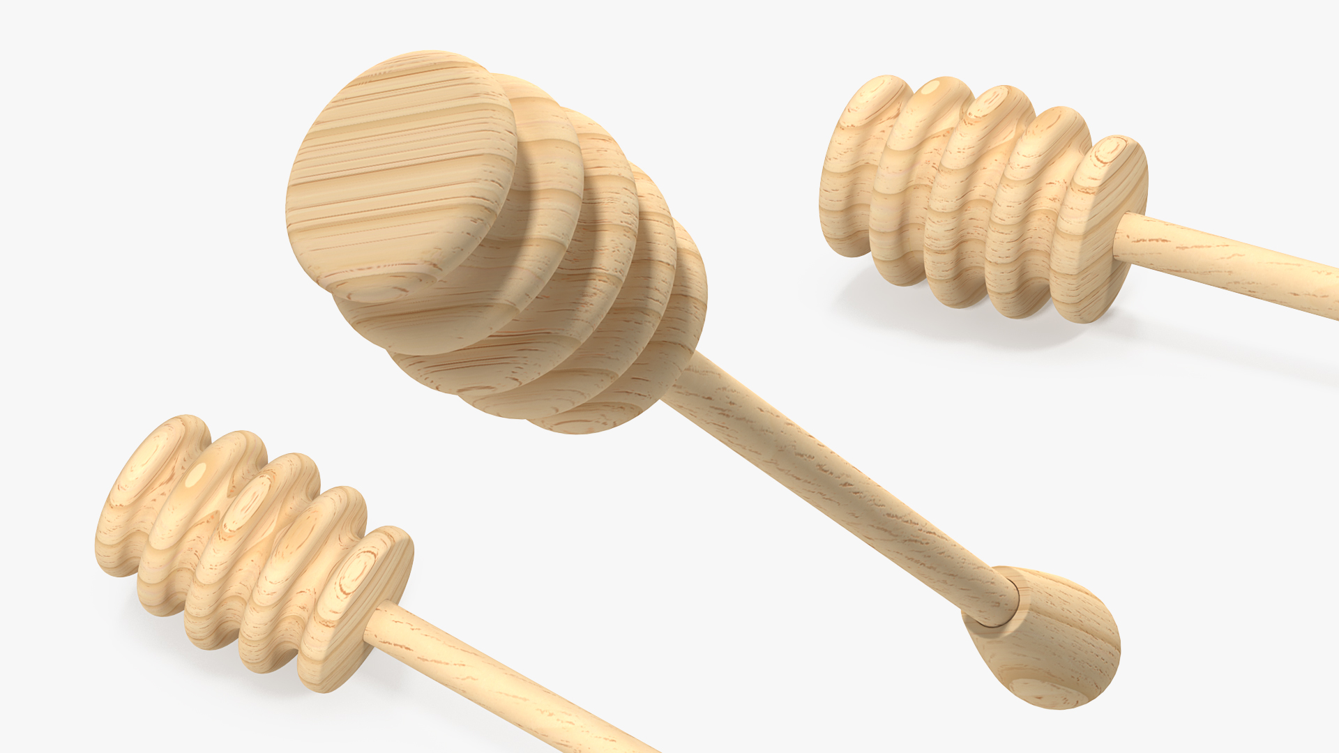 Wooden Honey Dipper 3D model