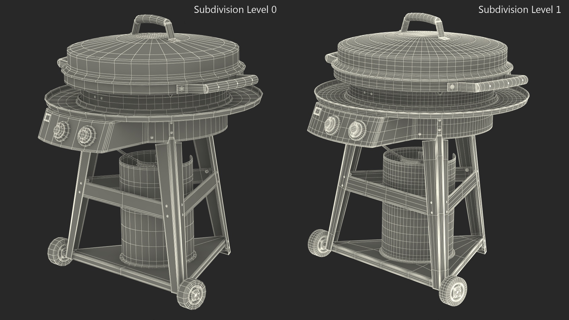 3D Professional Wheeled Cart Griddle model