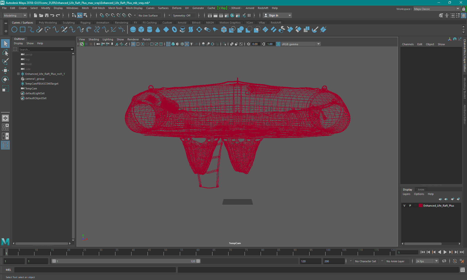 3D Enhanced Life Raft Plus model