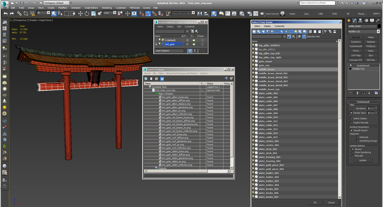 3D model Torii Gate