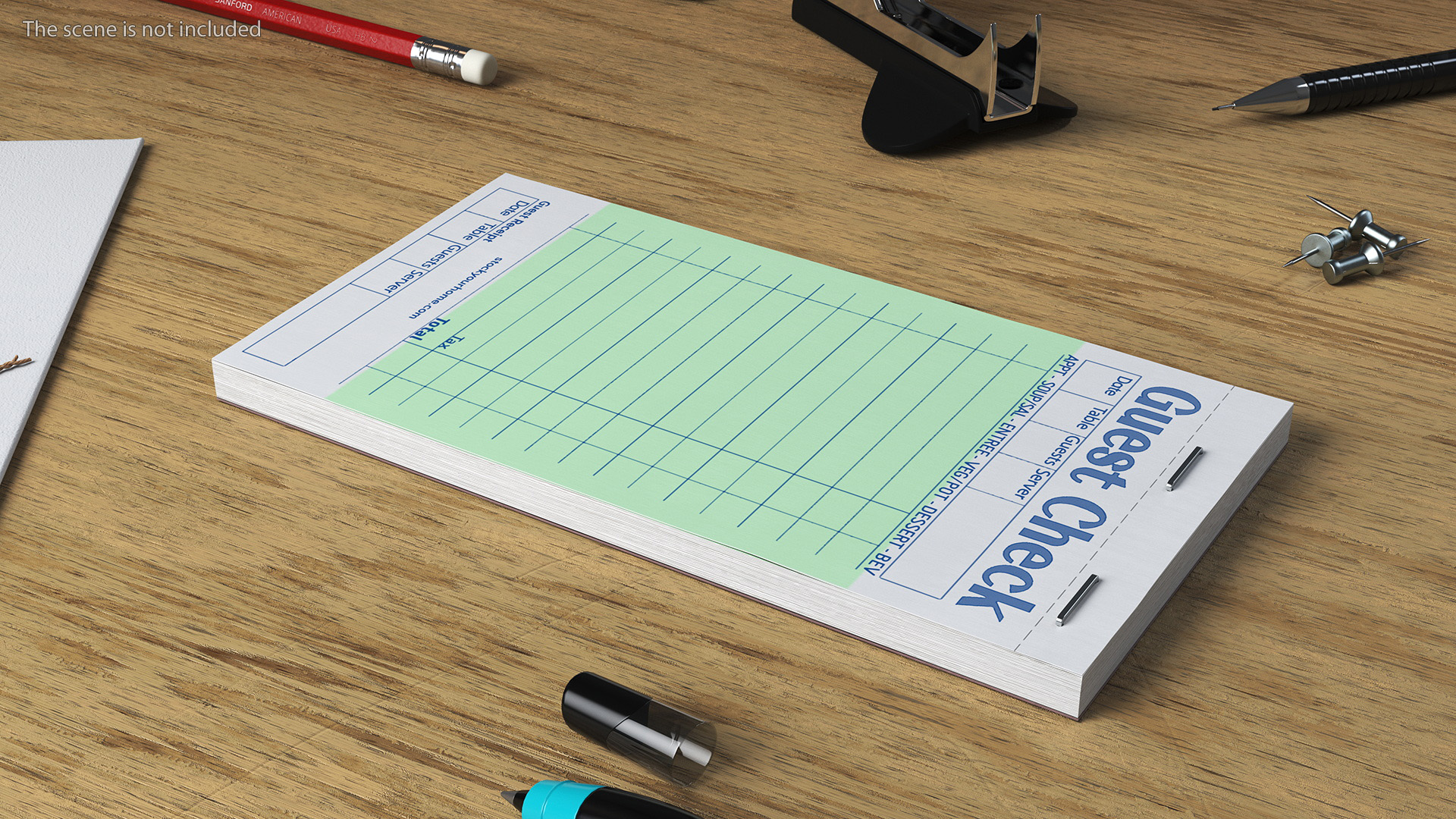 Blank Guest Check Book 3D