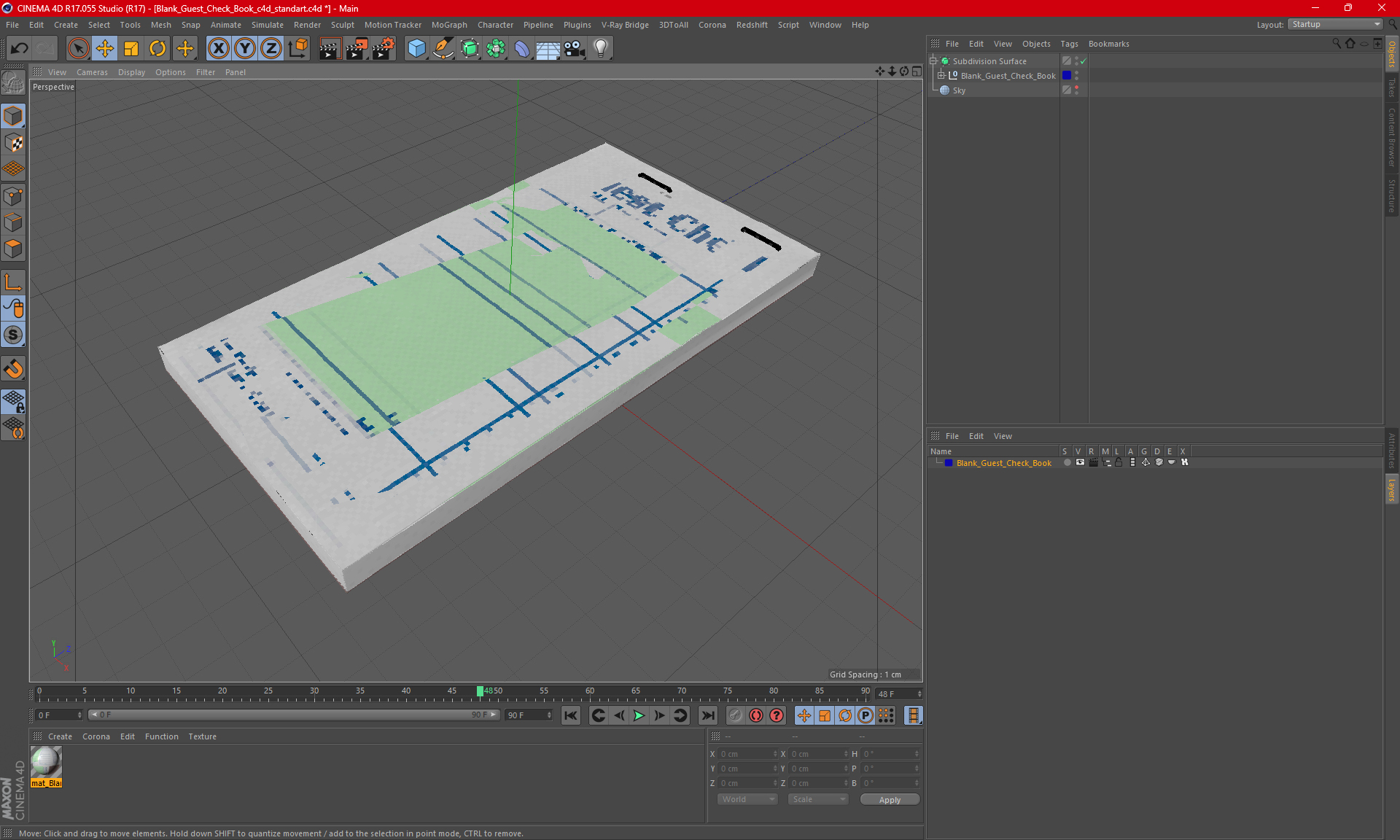 Blank Guest Check Book 3D