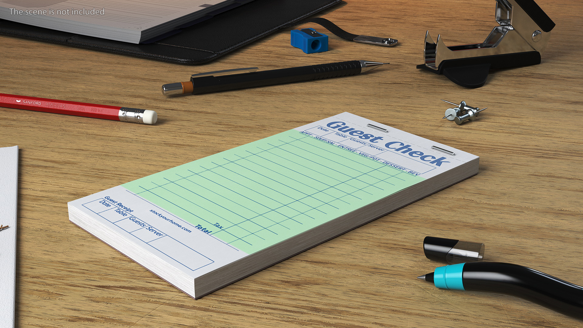 Blank Guest Check Book 3D