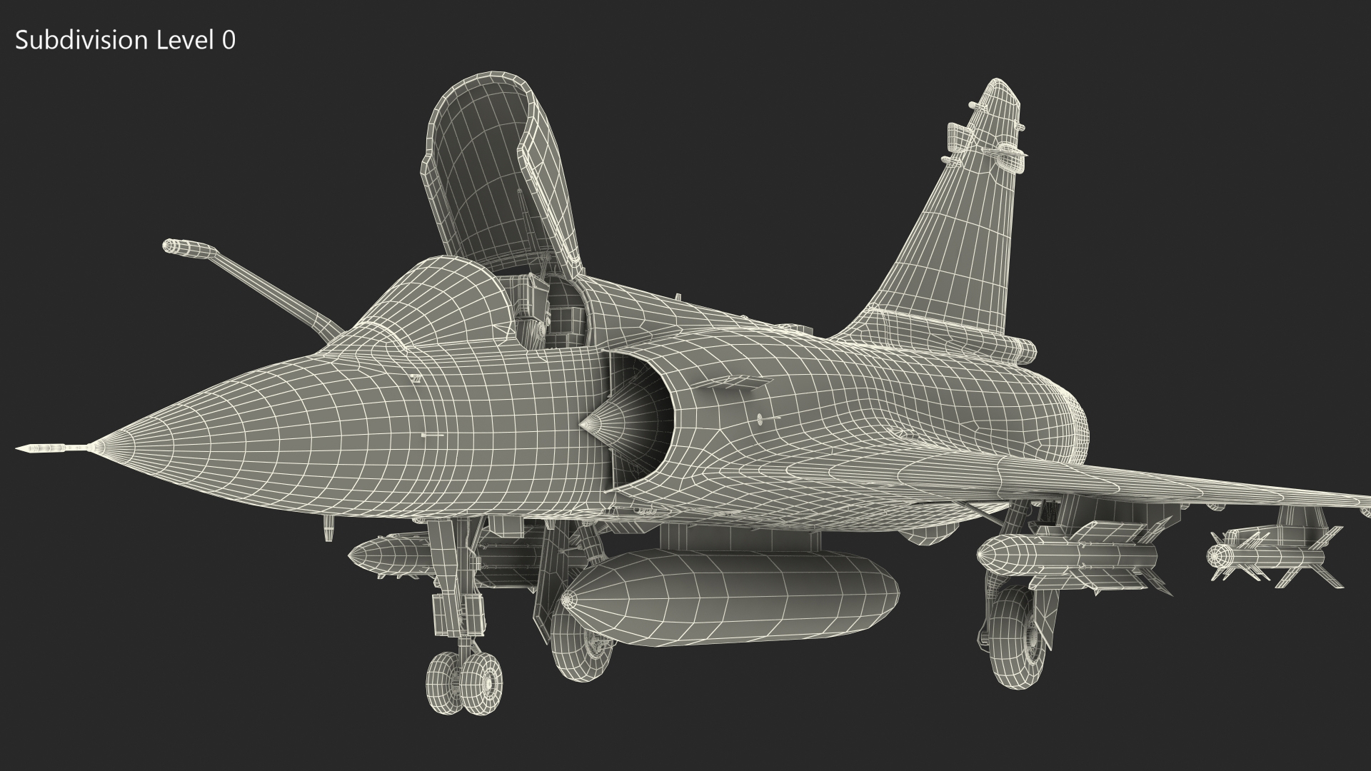 3D French Air Force Mirage 2000C with Armament model