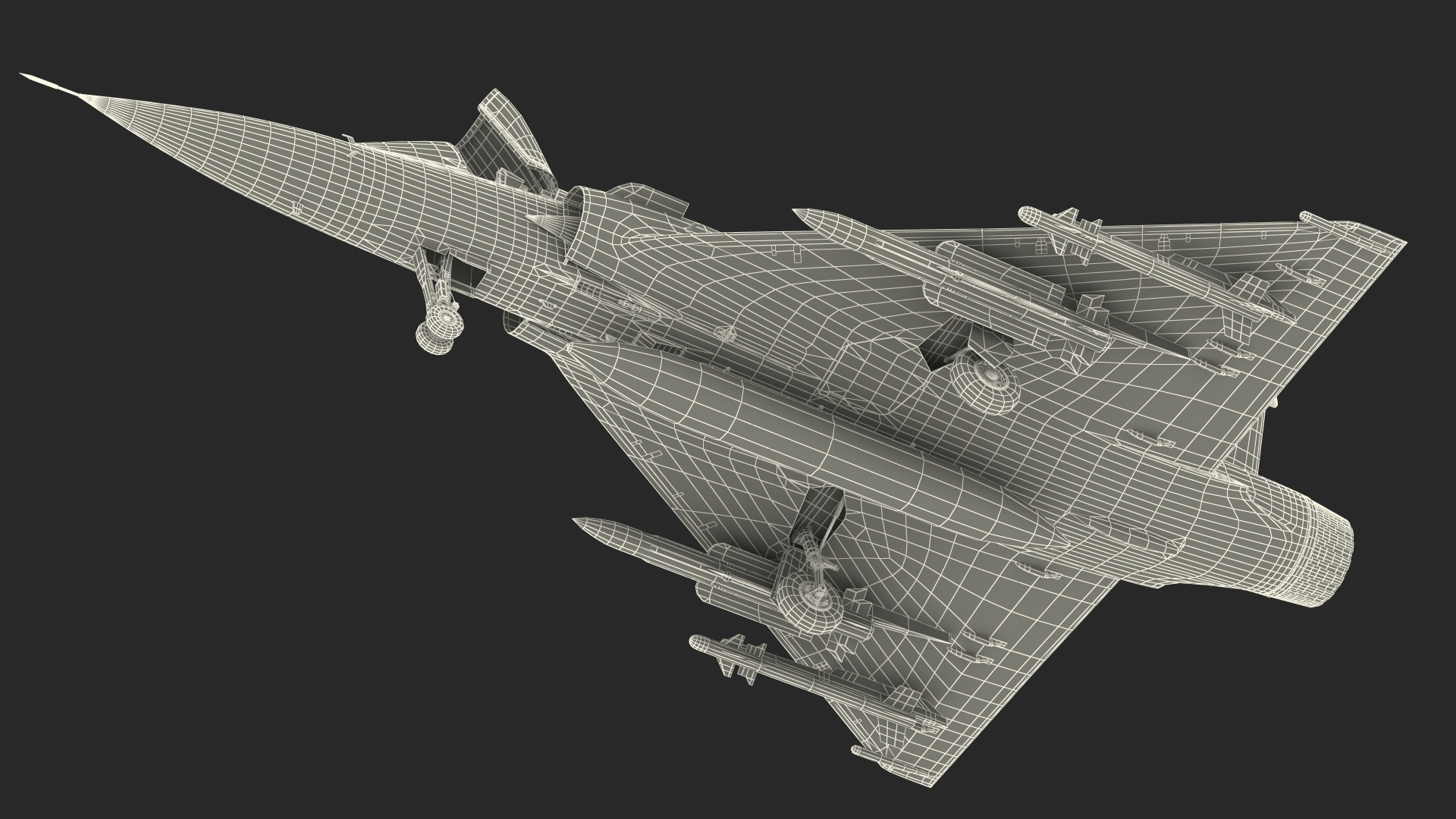 3D French Air Force Mirage 2000C with Armament model