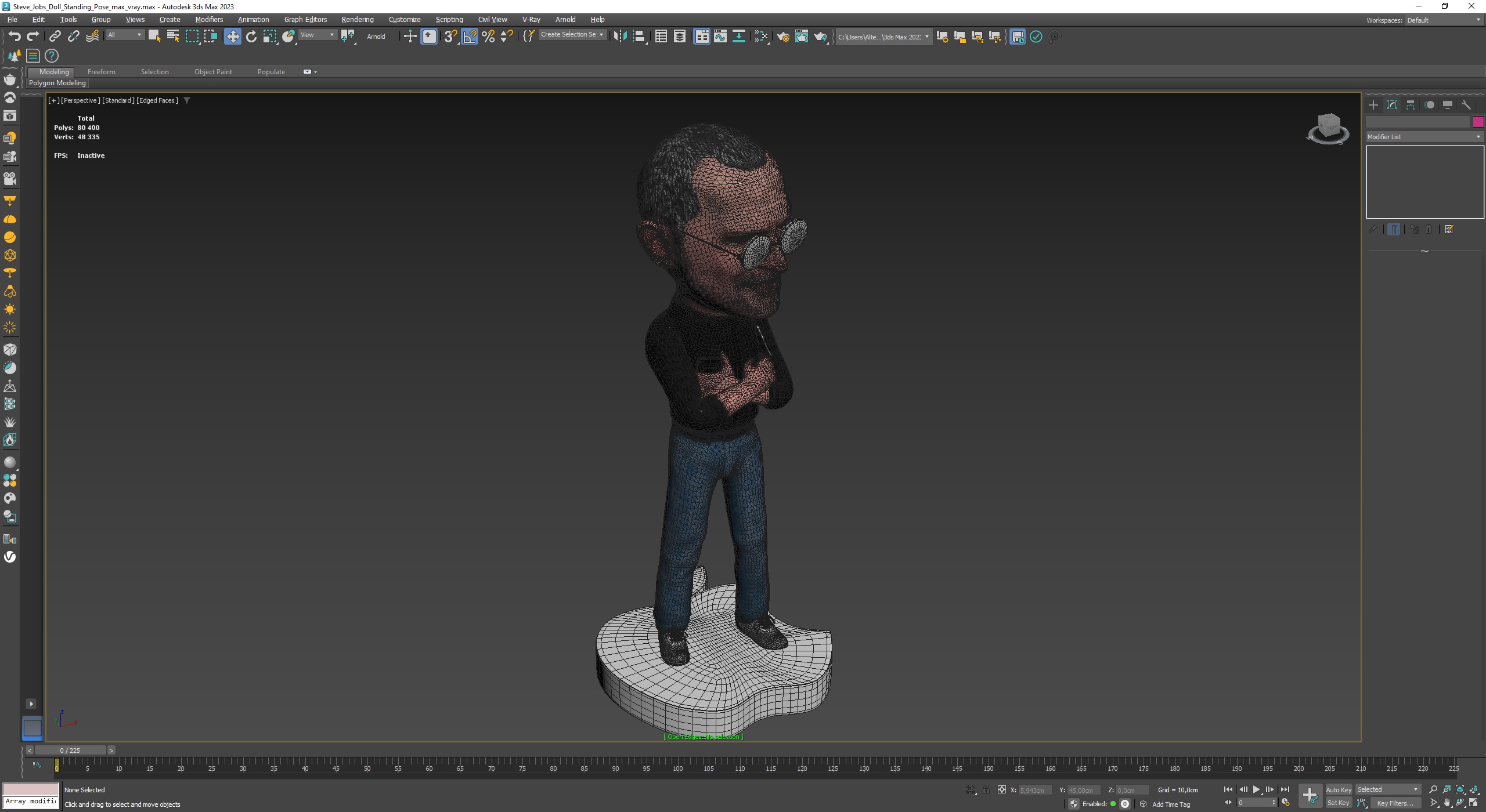 Steve Jobs Doll Standing Pose for 3D Print 3D