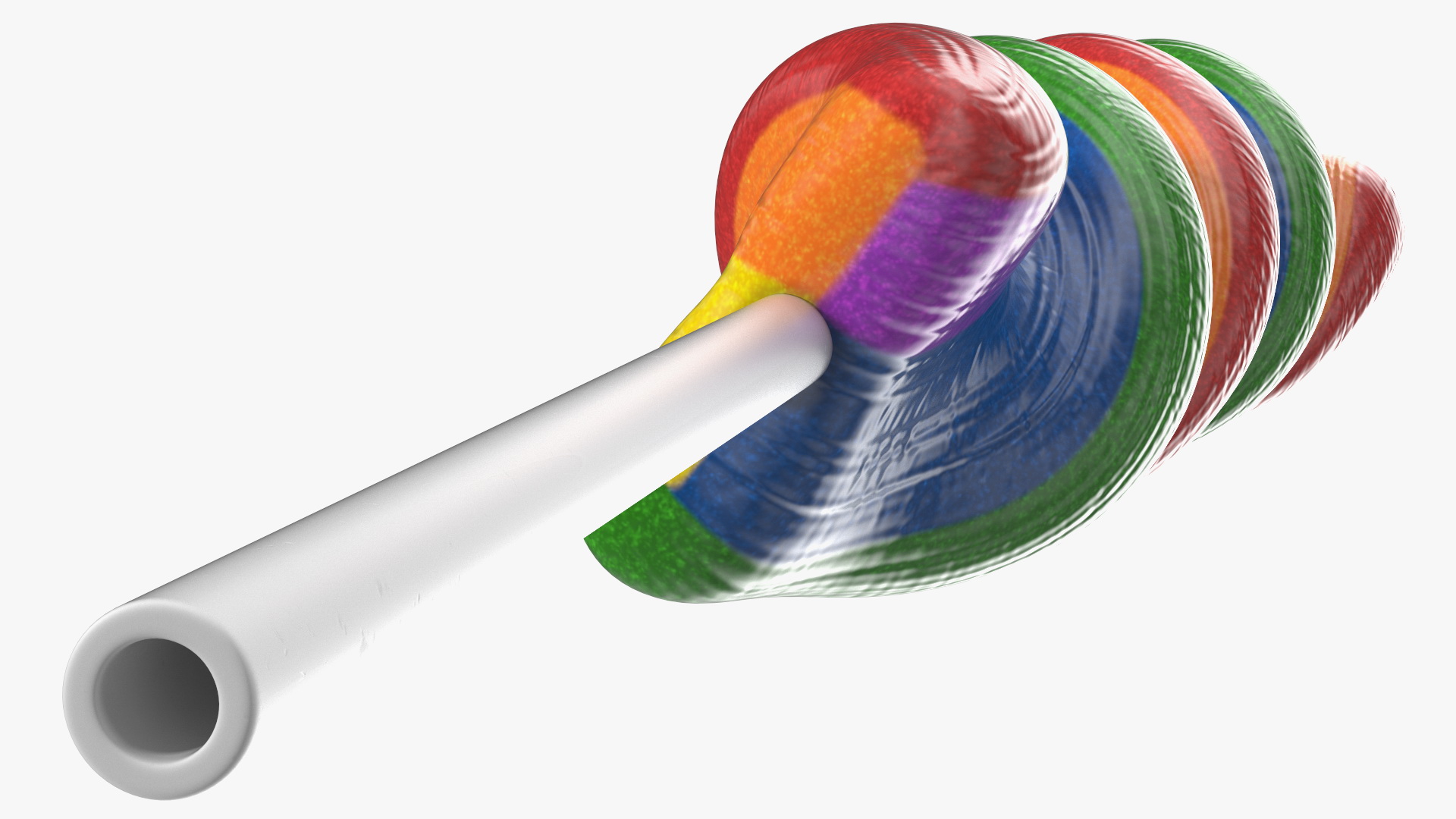 Striped Lollipop on a Stick 3D