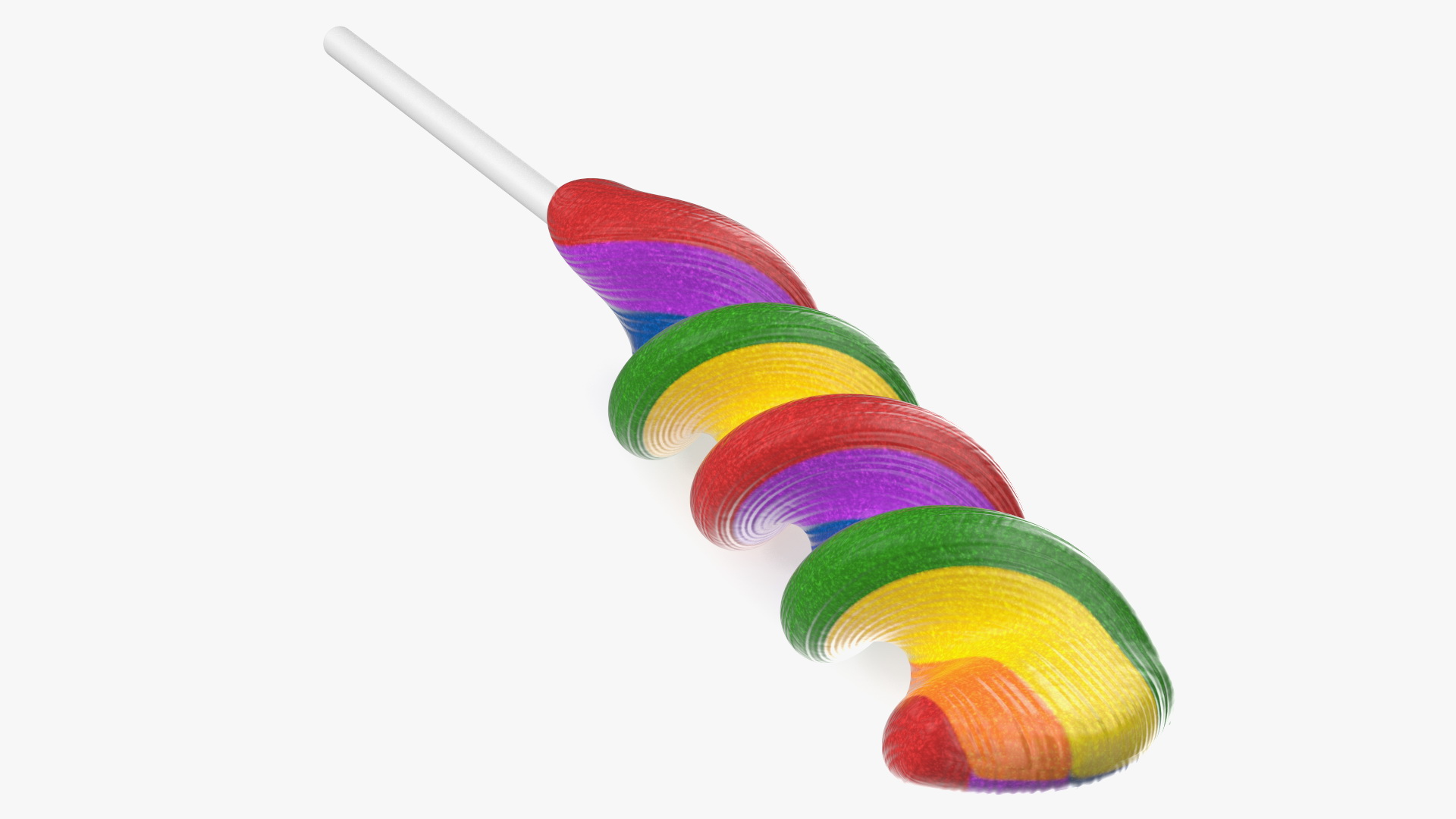 Striped Lollipop on a Stick 3D