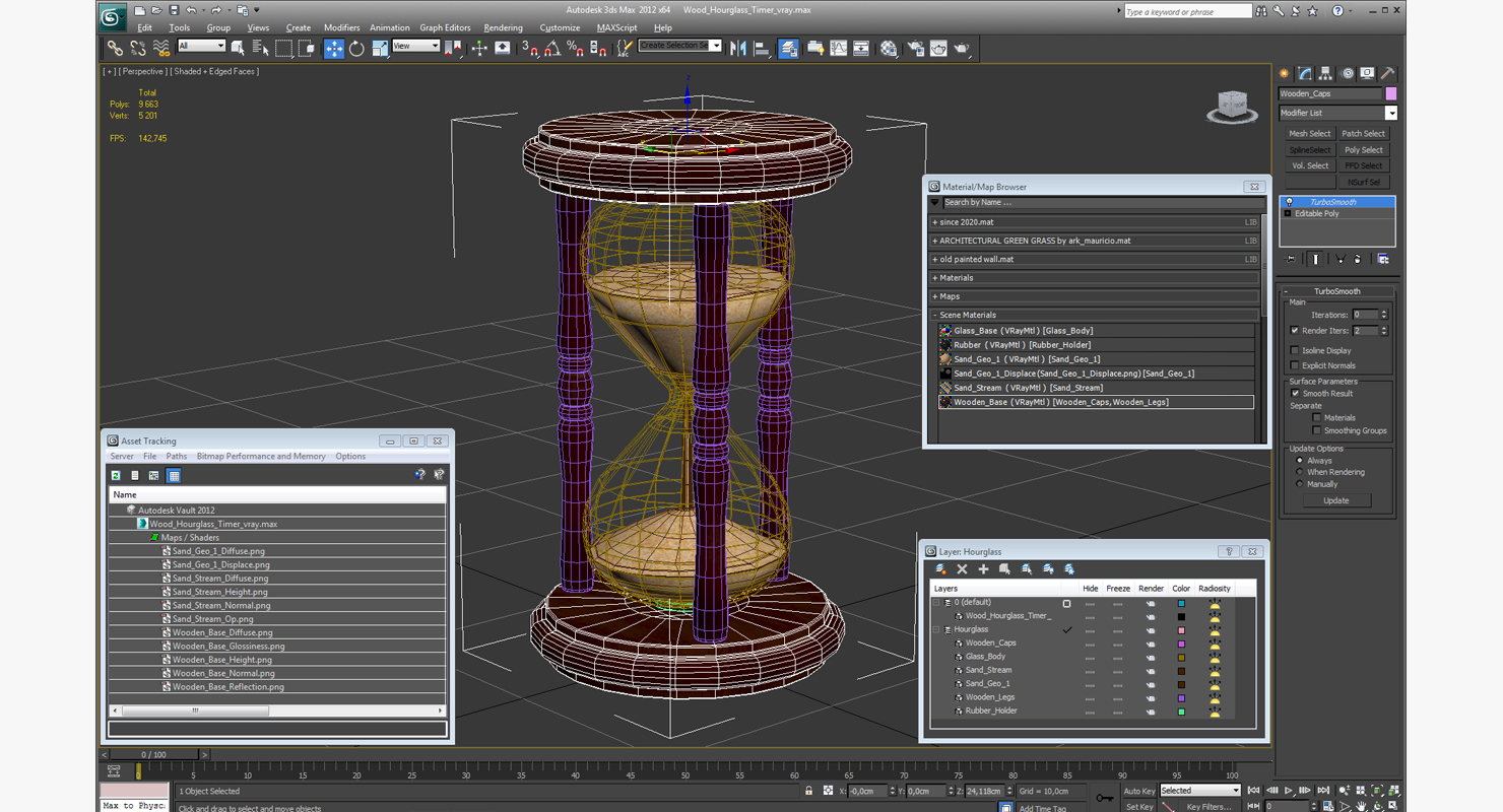 3D model Wood Hourglass Timer