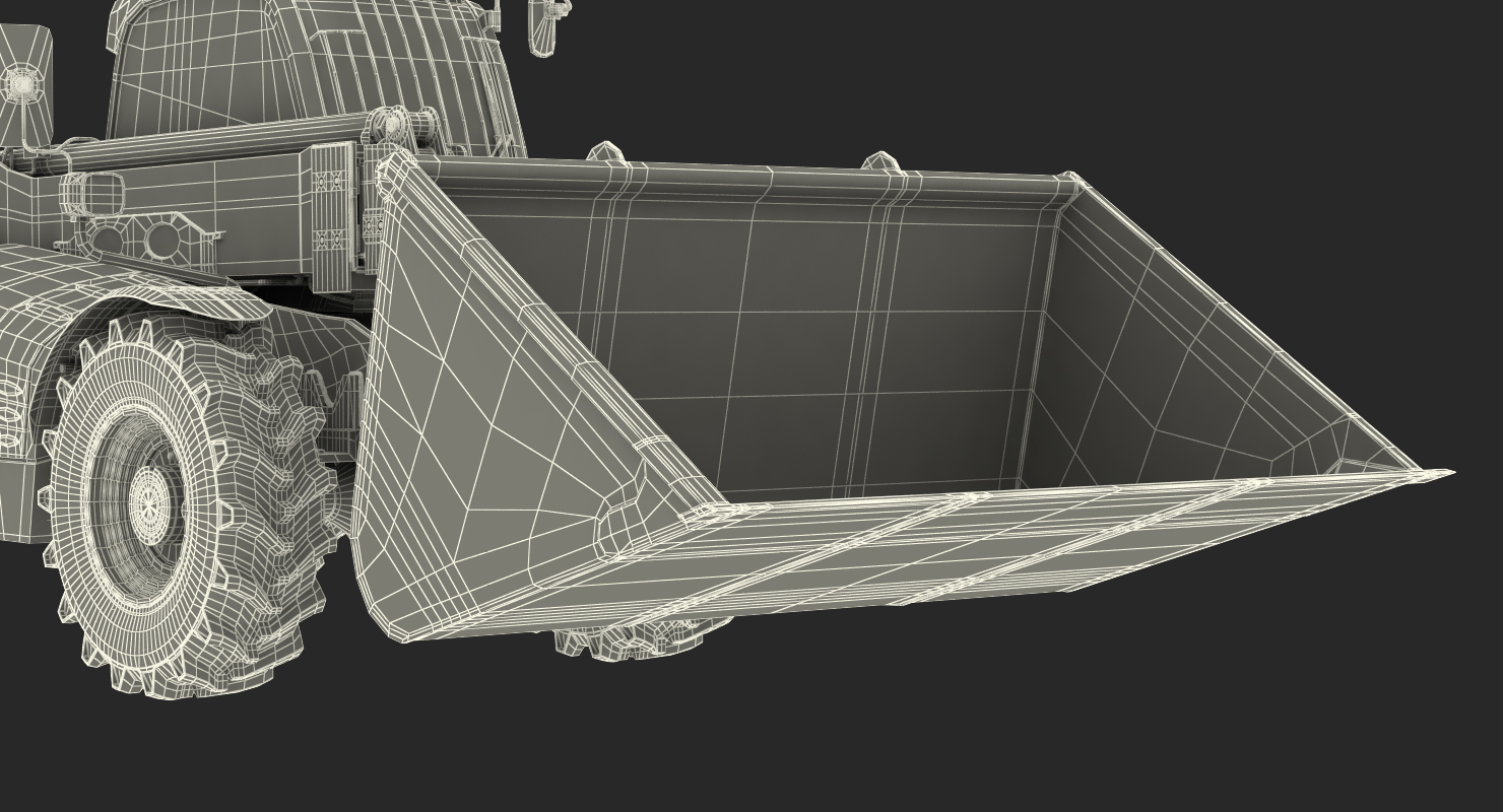 Telehandler Scoop Bucket JCB 535 Rigged 3D model